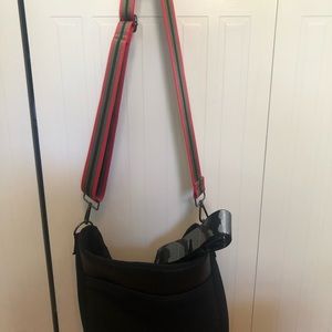 Haute Shore large (black) cross body bag with two straps.